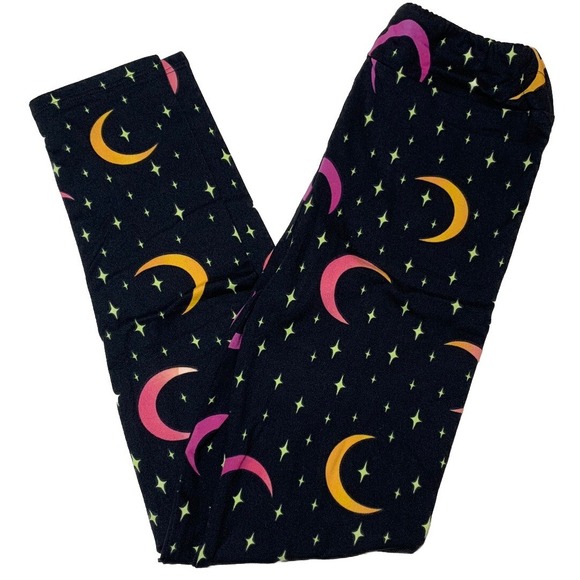 LuLaRoe Other - LuLaRoe Girls Leggings L/XL Black Pink Moons Stars Halloween Sizes 7-12 NWT